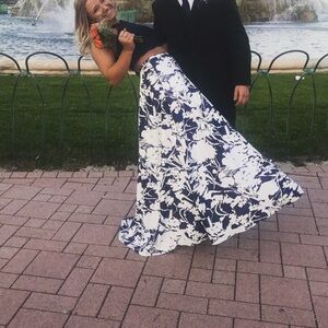 Floral Navy and White Women's Dress